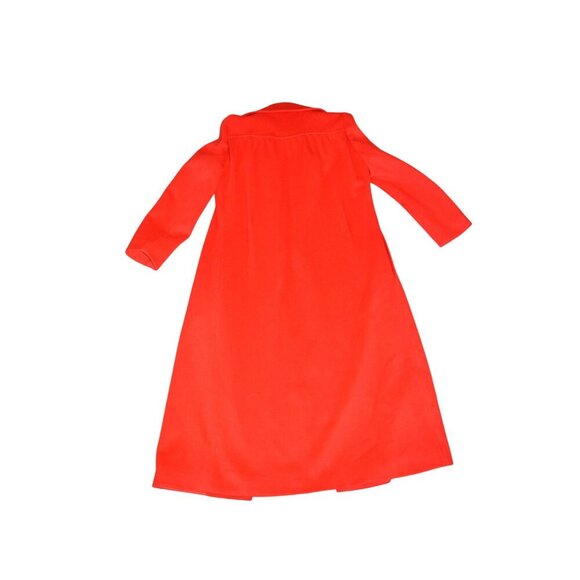 Vintage 70s Victor Joris for Riva Neiman Marcus Bright Red Wool Trench Coat S/M - Picture 11 of 12